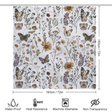 Butterfly Floral Boho Shower Curtain