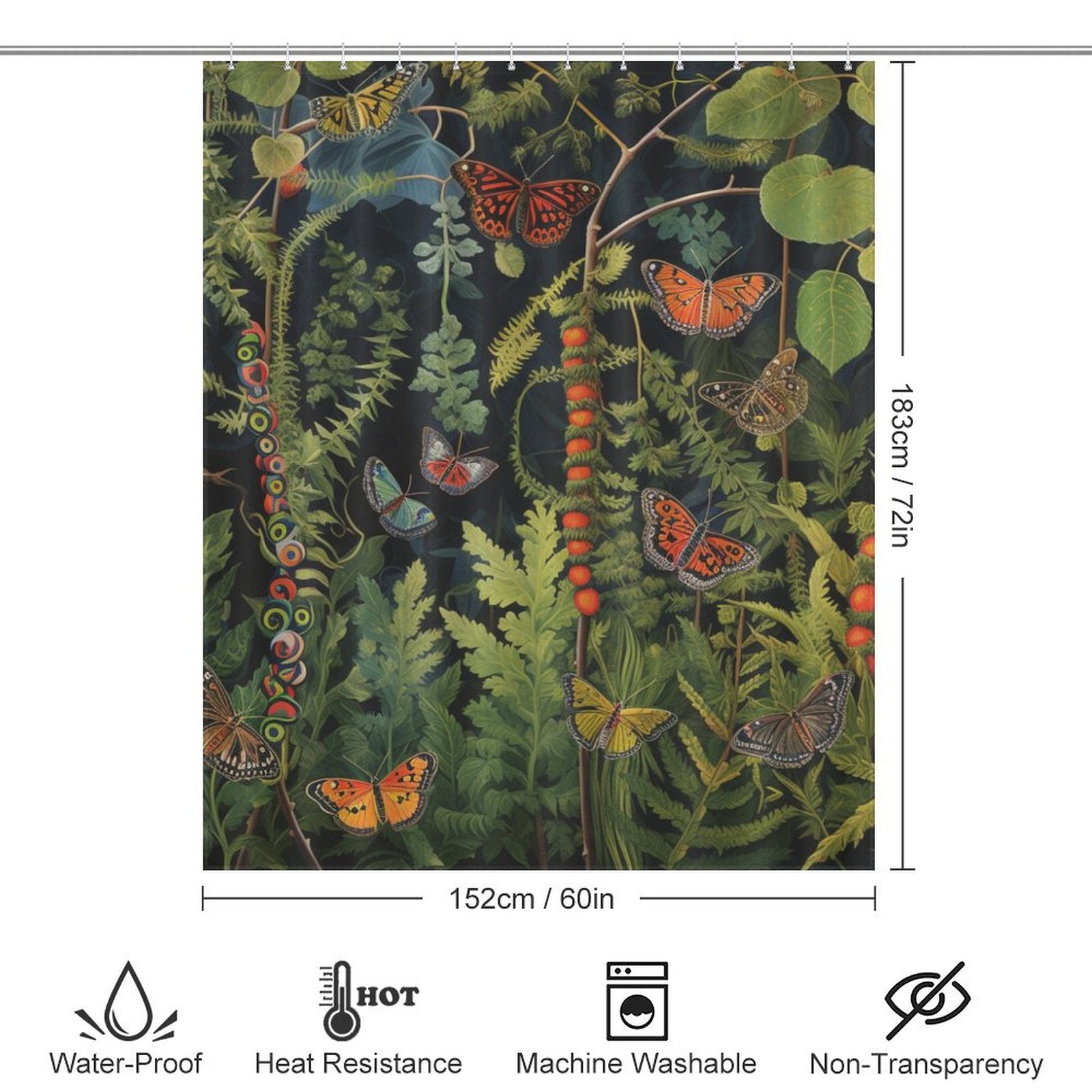 Butterfly Path Caterpillar Shower Curtain