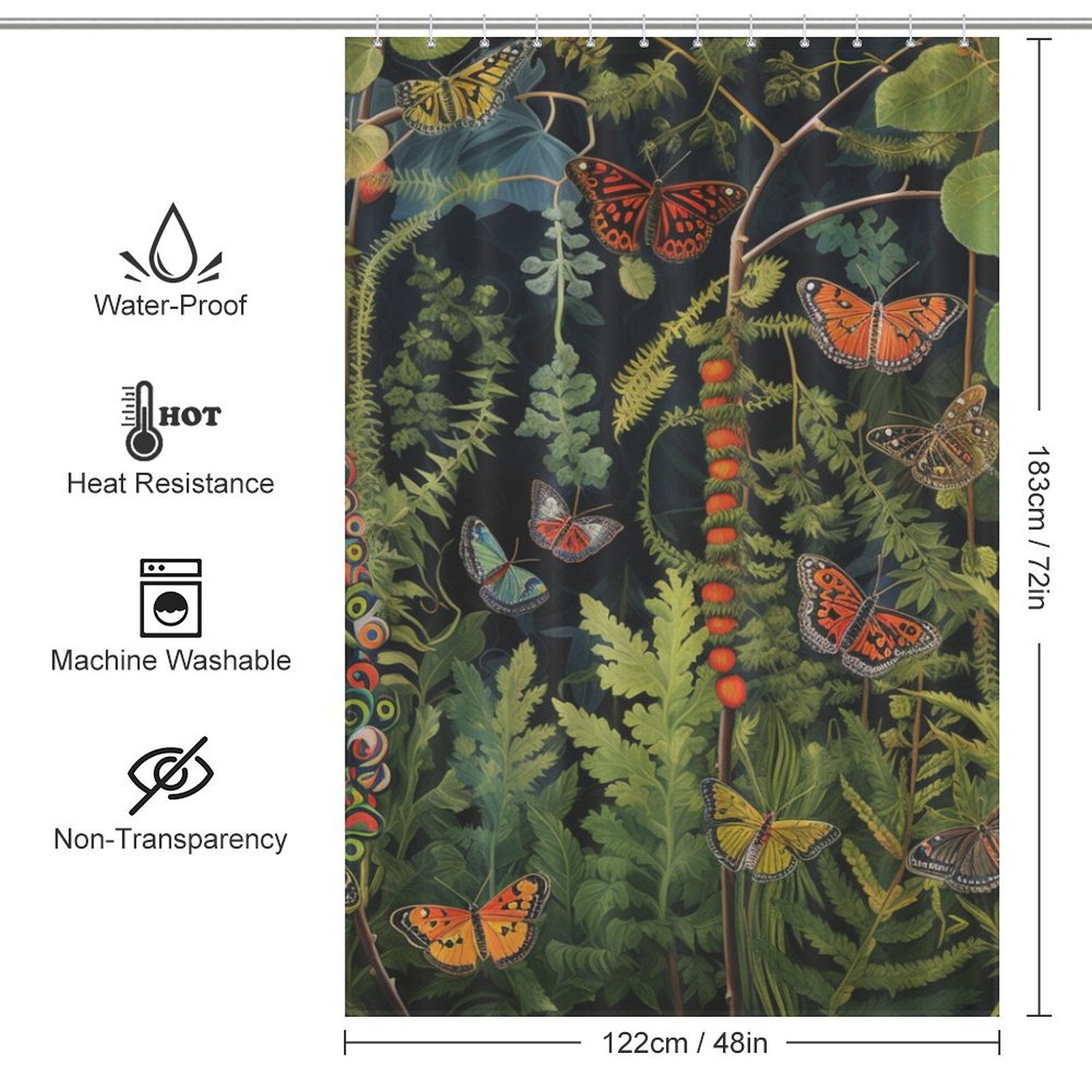 Butterfly Path Caterpillar Shower Curtain