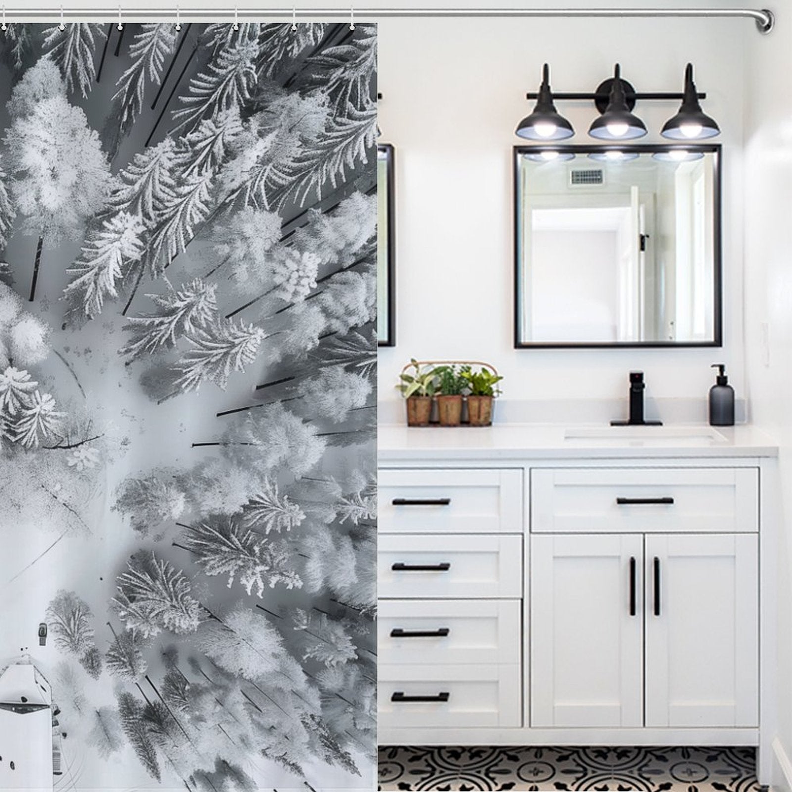 Calm Snow Winter Shower Curtain