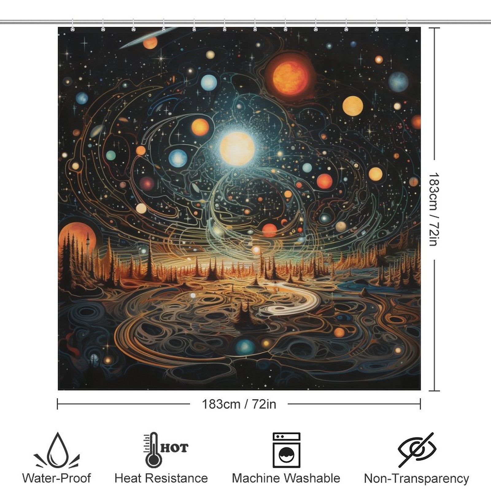 Celestial Wonders Planet Shower Curtain