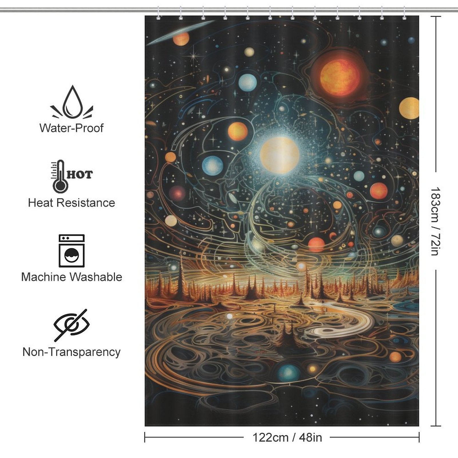 Celestial Wonders Planet Shower Curtain