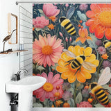 Charming Bumble Bee Shower Curtain