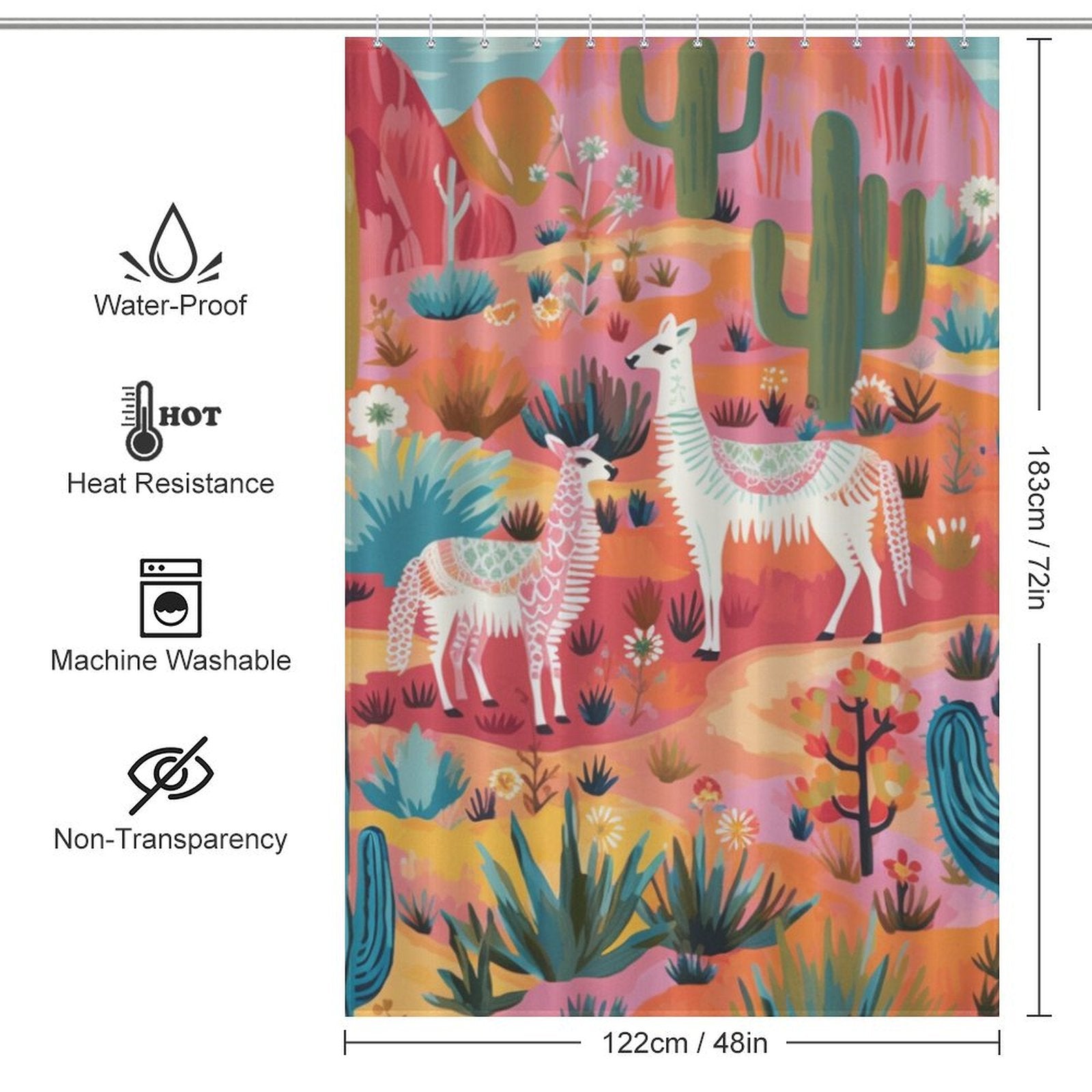 Charming Llama Shower Curtain