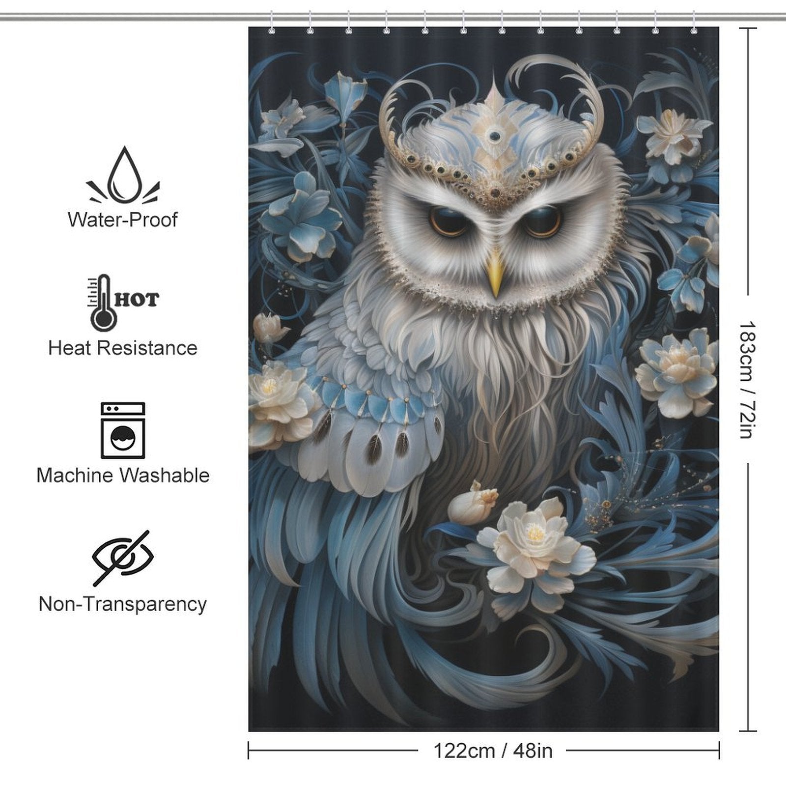 Charming Owl Shower Curtain