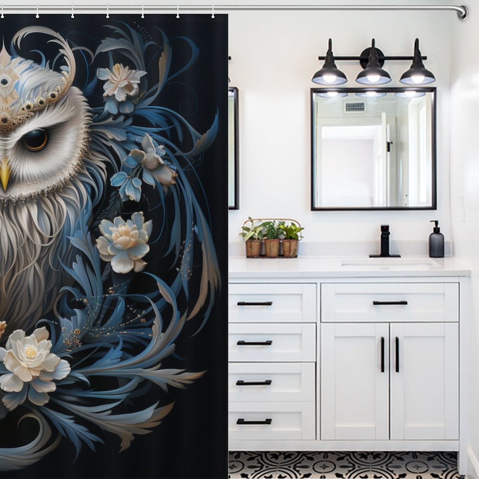 Charming Owl Shower Curtain