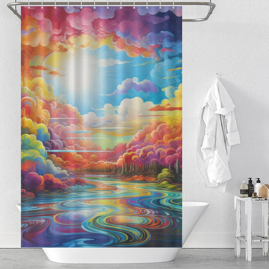 Cheerful Rainbow Shower Curtain