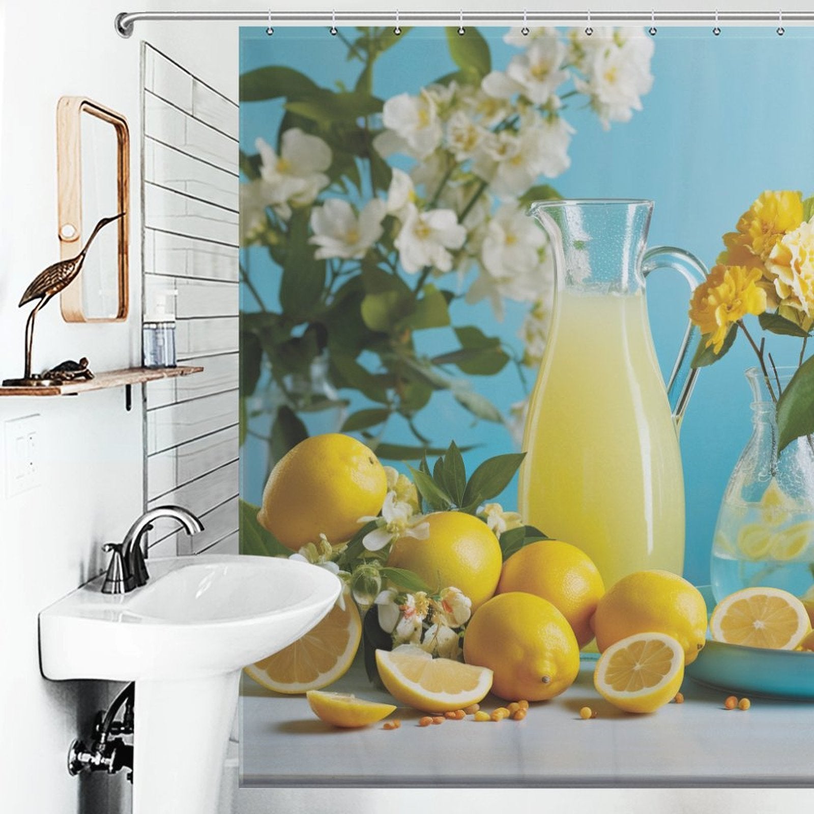 Cheery Lemonade Summer Shower  Curtain