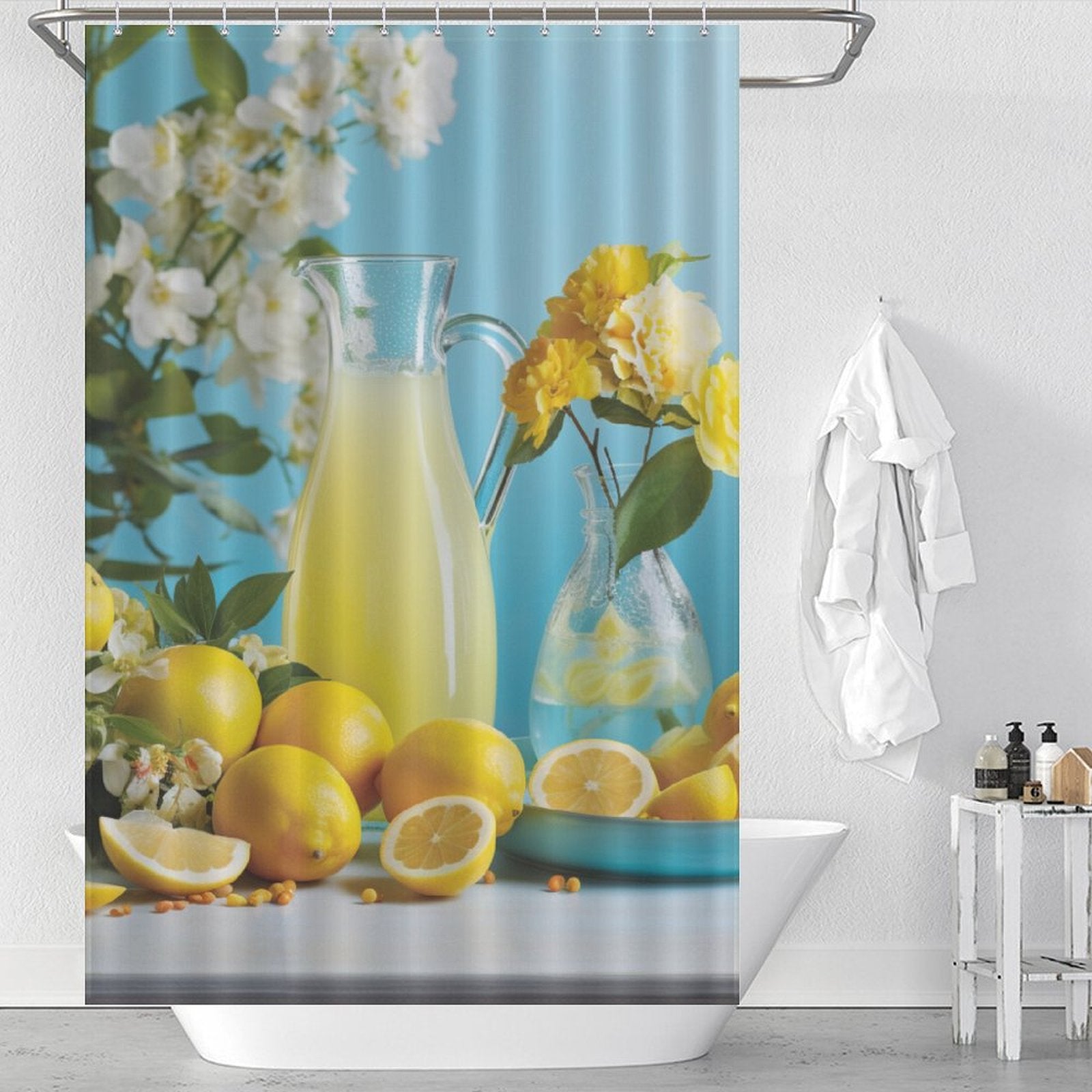 Cheery Lemonade Summer Shower  Curtain