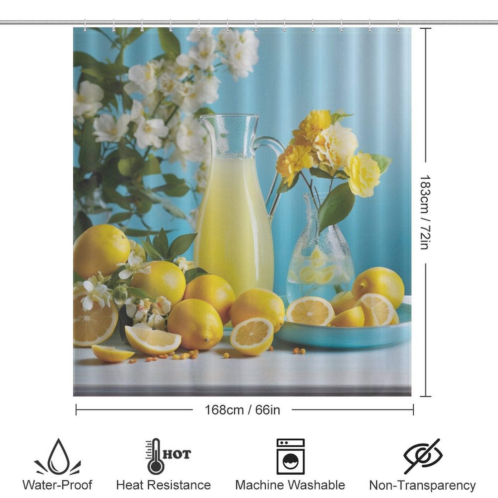 Cheery Lemonade Summer Shower  Curtain