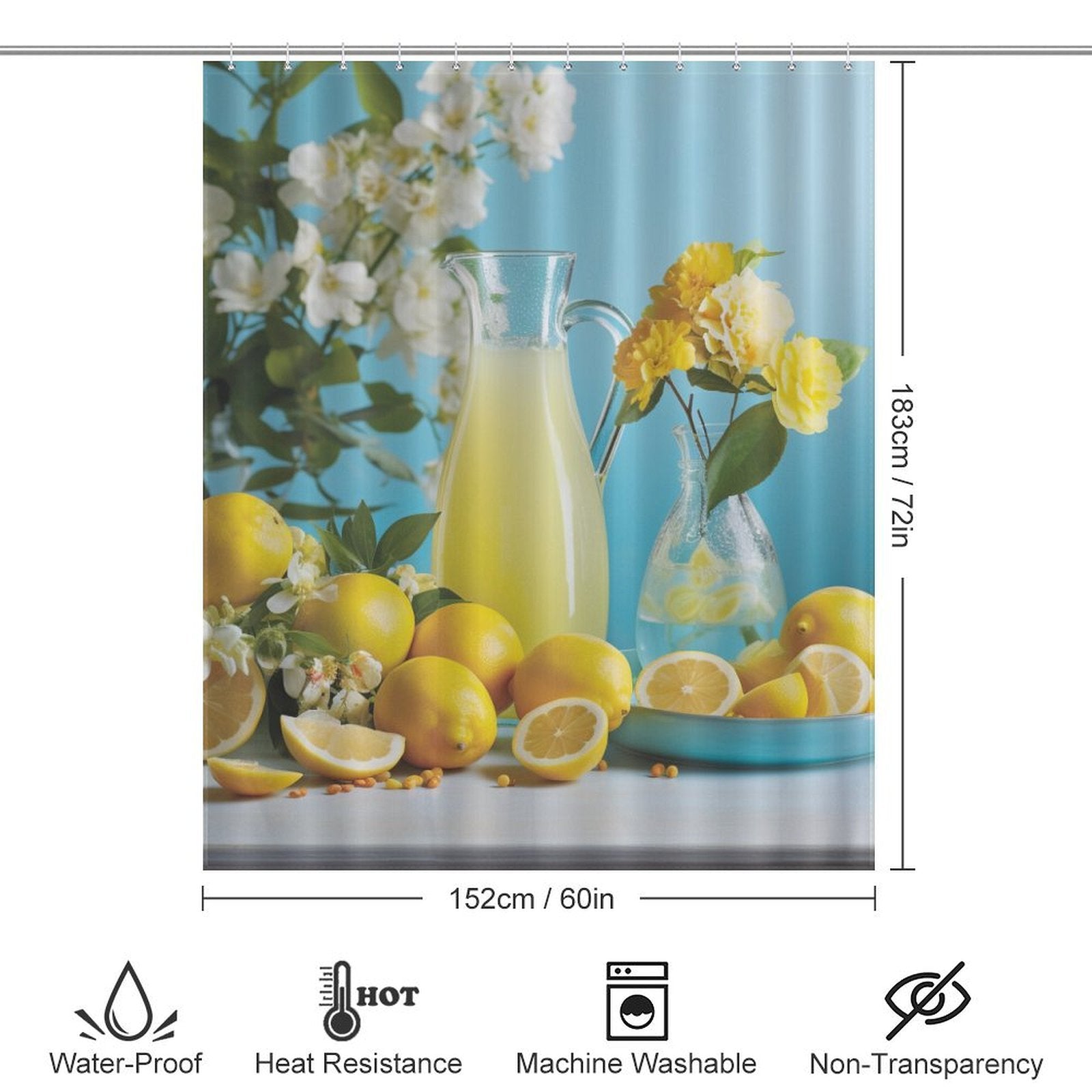 Cheery Lemonade Summer Shower  Curtain