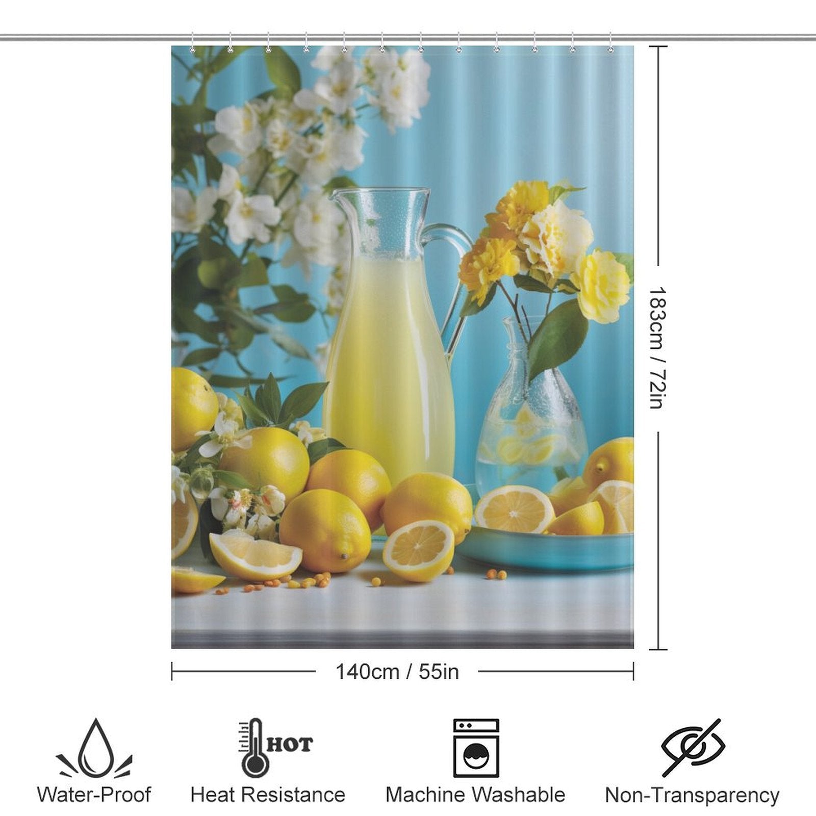 Cheery Lemonade Summer Shower  Curtain