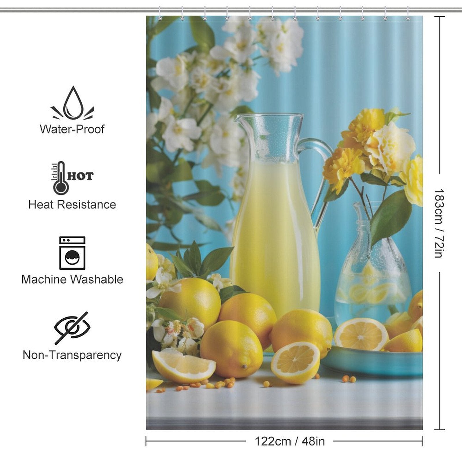 Cheery Lemonade Summer Shower  Curtain