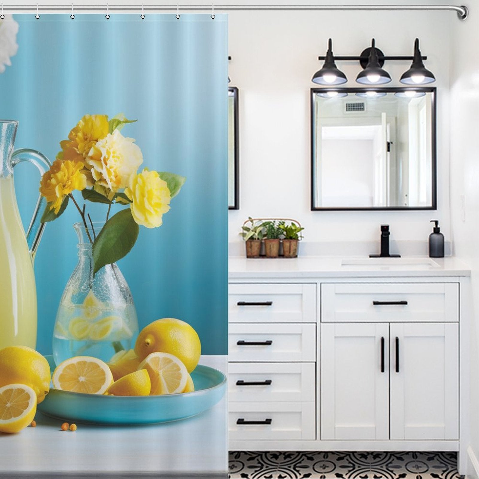 Cheery Lemonade Summer Shower  Curtain