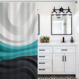 Chic Black White and Turquoise Shower Curtain