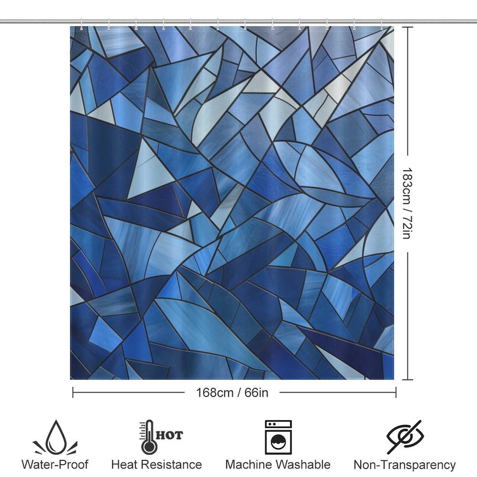 Chic Blue Geometric Shower Curtain