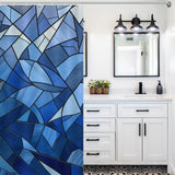 Chic Blue Geometric Shower Curtain