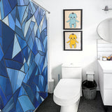 Chic Blue Geometric Shower Curtain