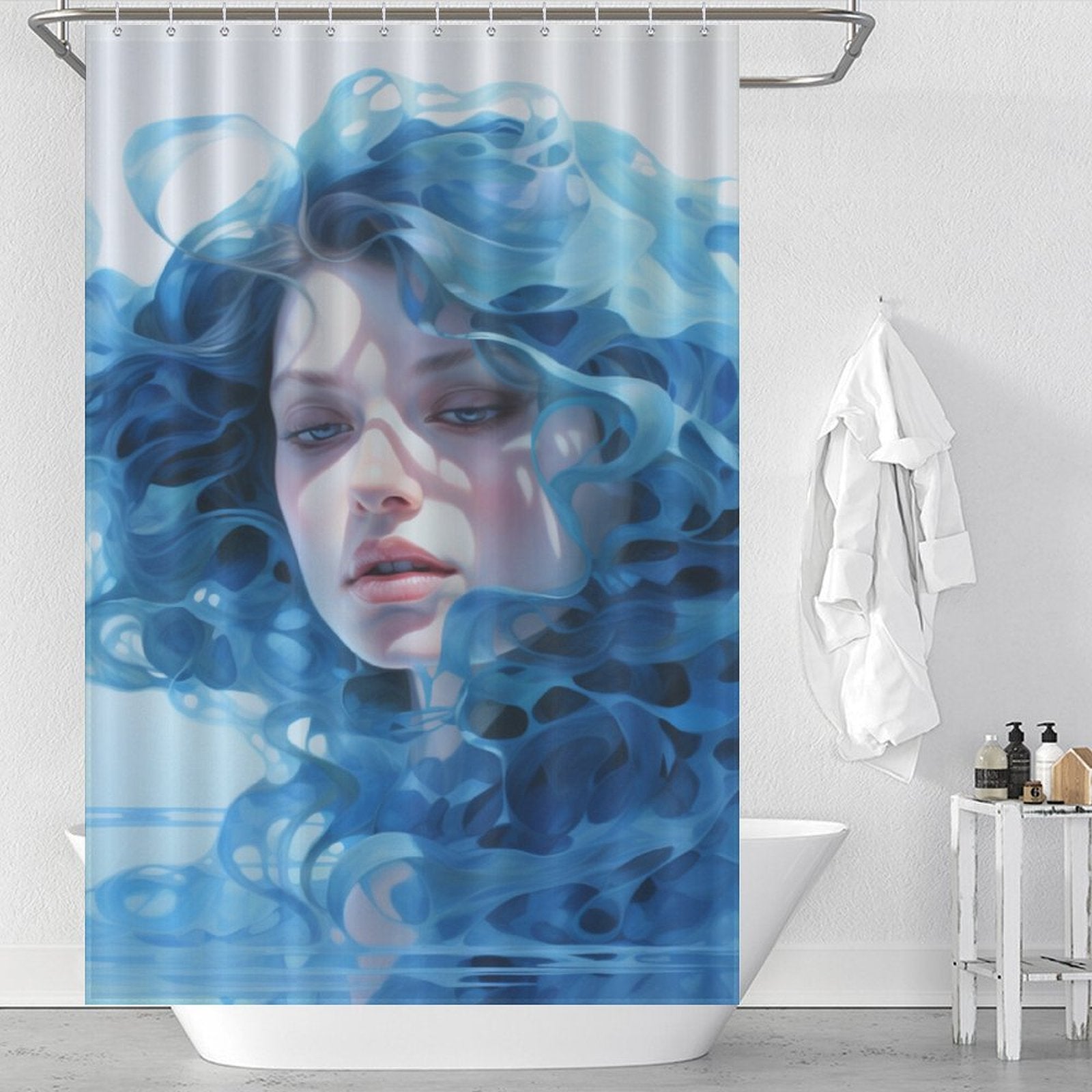 Chic Blue Ombre Shower Curtain