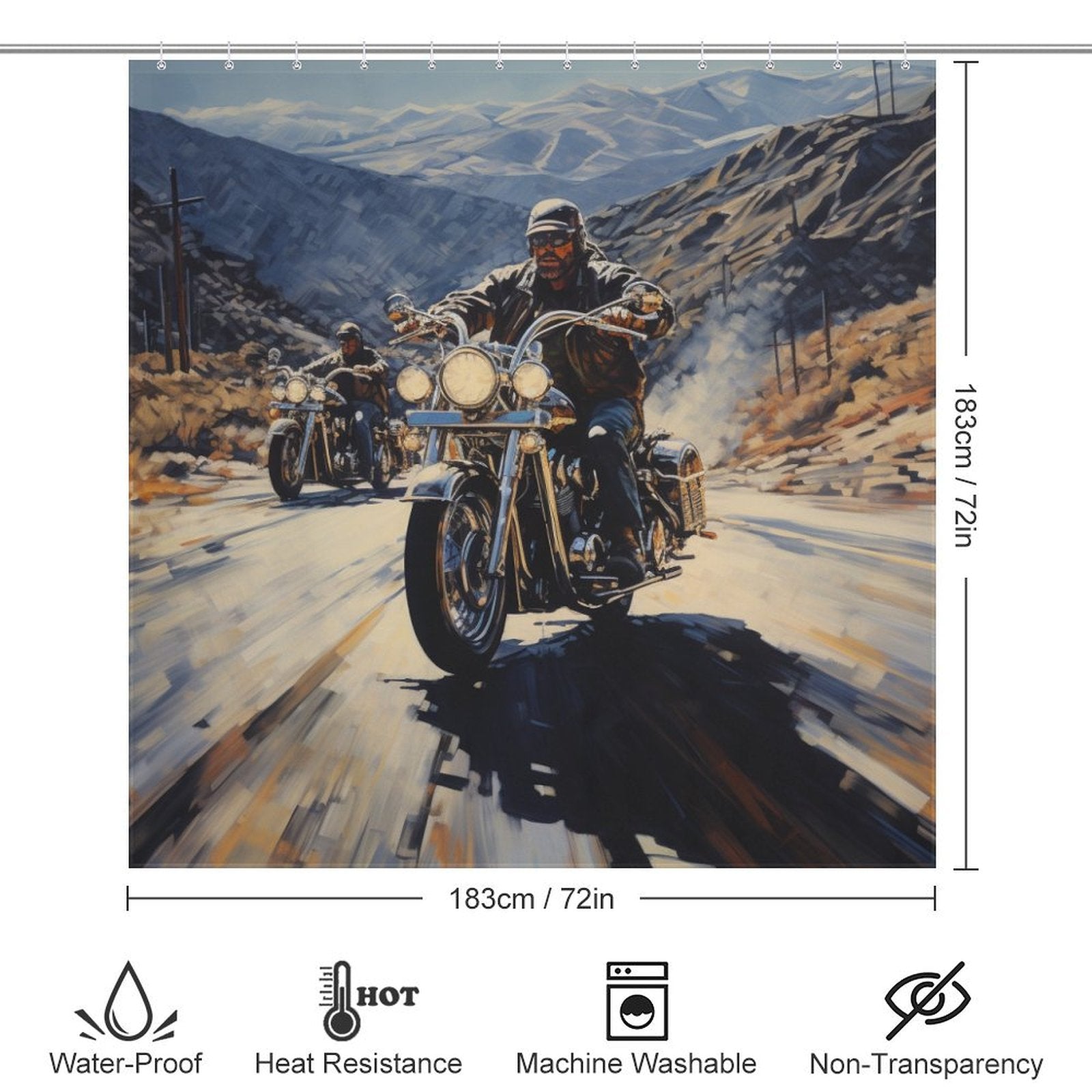 Chopper Motorcycle Shower Curtain