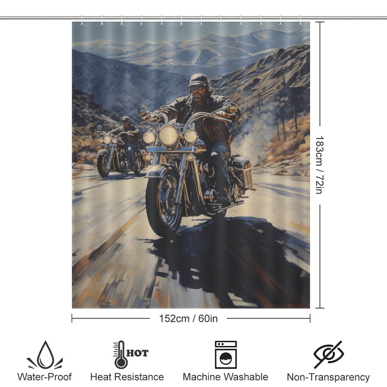 Chopper Motorcycle Shower Curtain