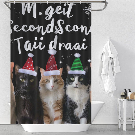 Christmas Cat Shower Curtain