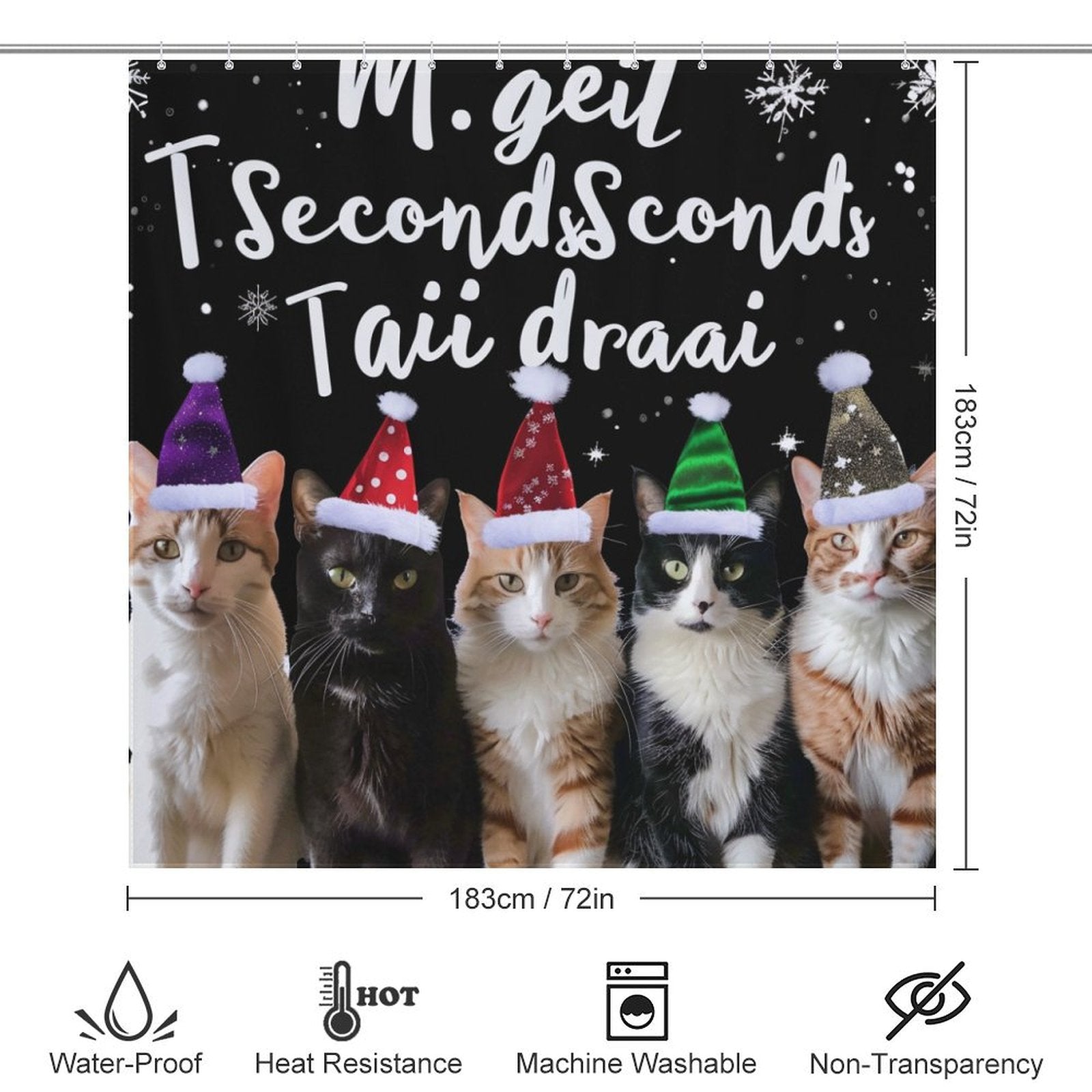 Christmas Cat Shower Curtain