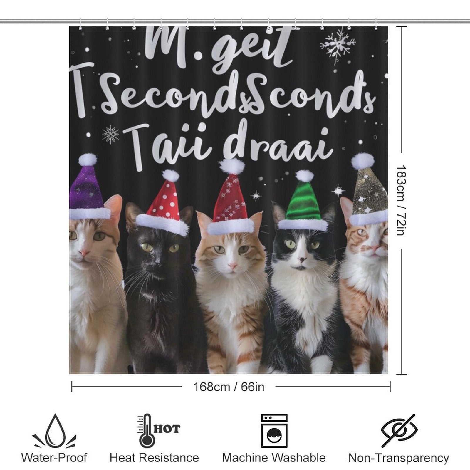 Christmas Cat Shower Curtain