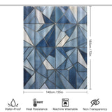 Classic Blue Geometric Shower Curtain
