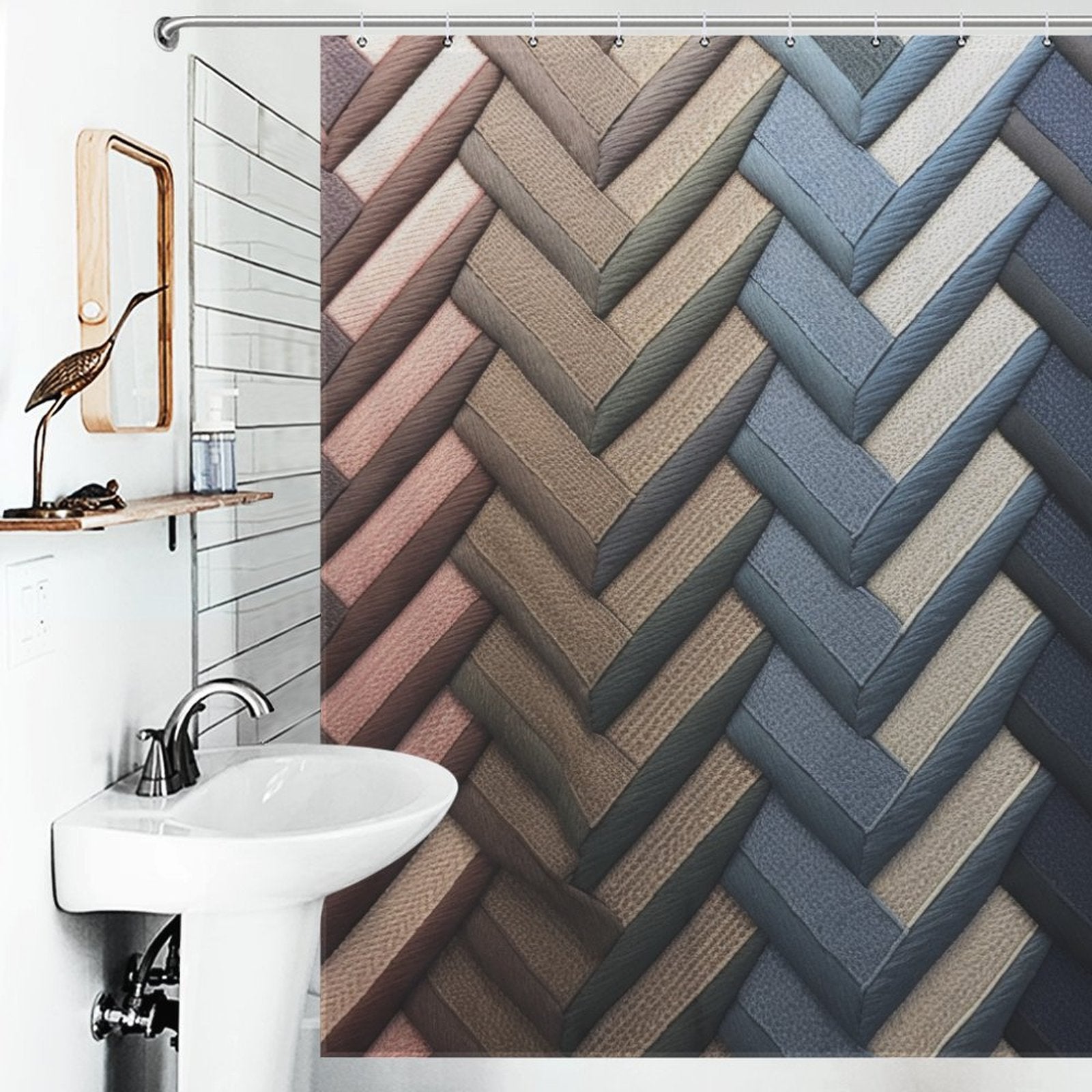 Classic Herringbone Shower Curtain