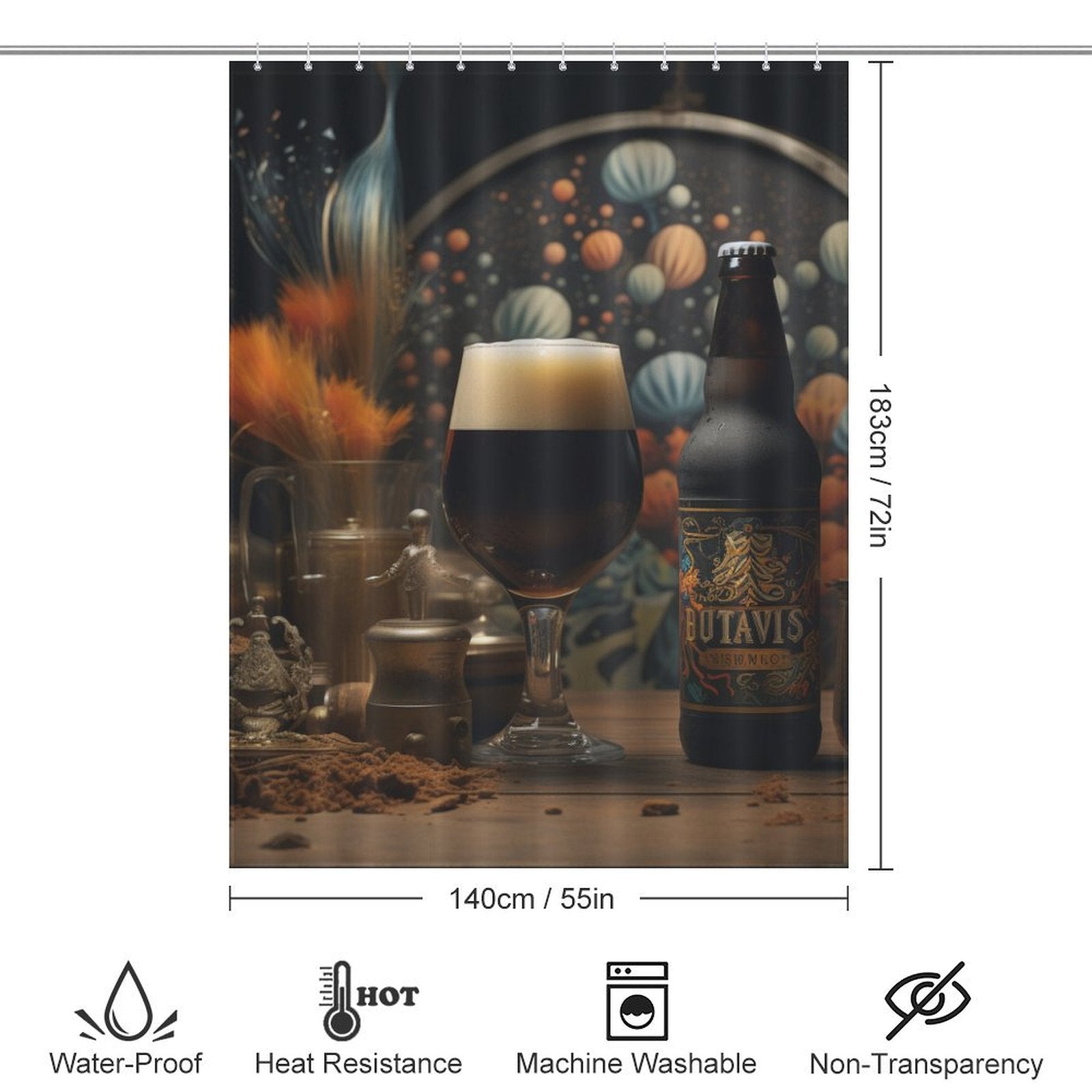 Classic Malt Beer Shower Curtain