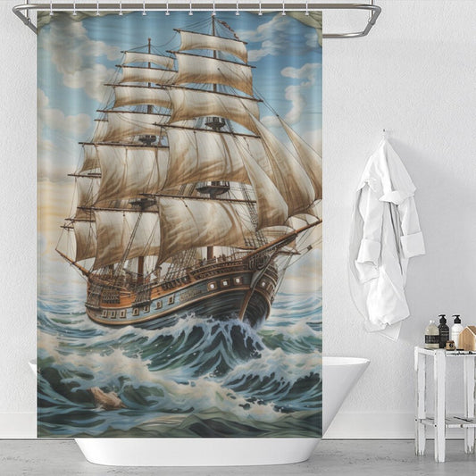 Classic Maritime Ship Shower Curtain