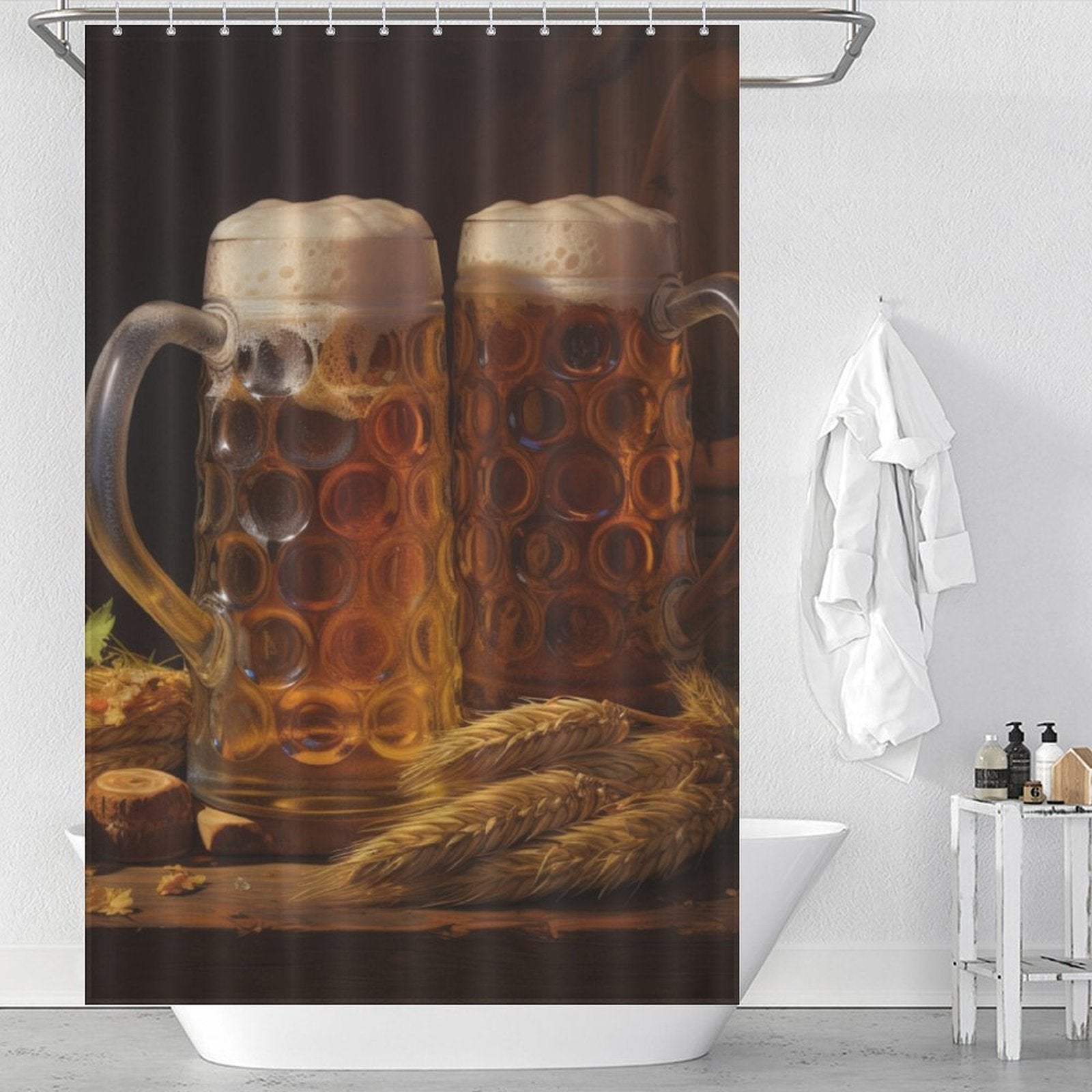 Clinking Mugs Beer Shower Curtain