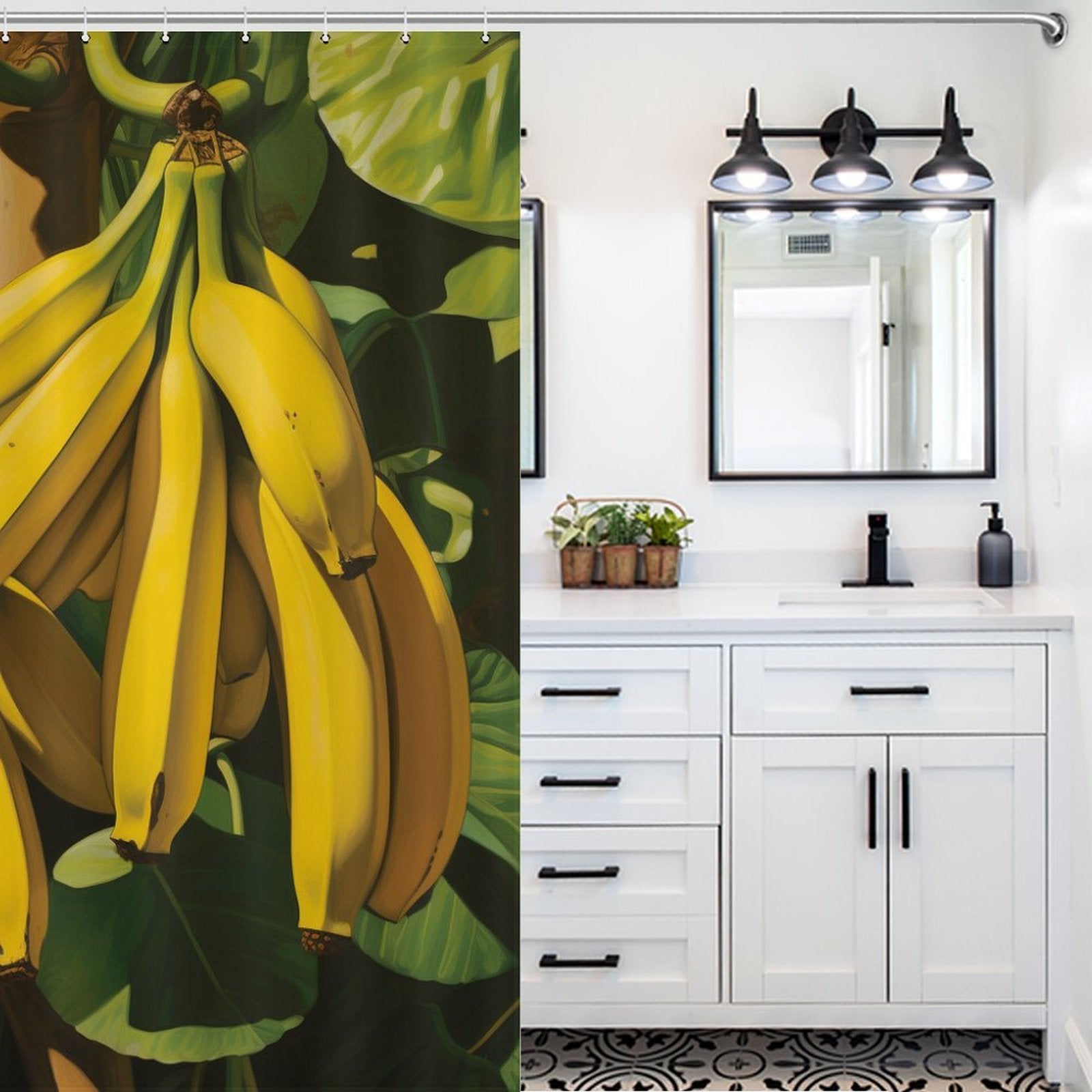 Cluster Banana Shower Curtain