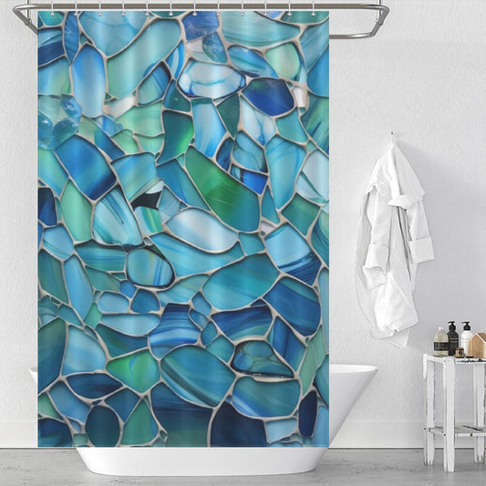 Coastal Charm Sea Glass Shower Curtain