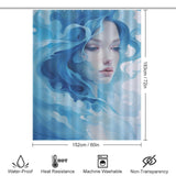 Coastal Elegance Blue Ombre Shower Curtain