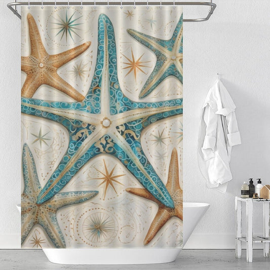 Coastal Escape Starfish Shower Curtain