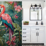 Coastal Paradise Flamingo Shower Curtain