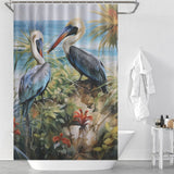 Coastal Pelican Beach Shower Curtain 