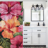 Colorful Atmospheric Hibiscus Shower Curtain