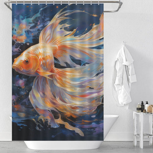 Colorful Ballet goldfish shower curtain 