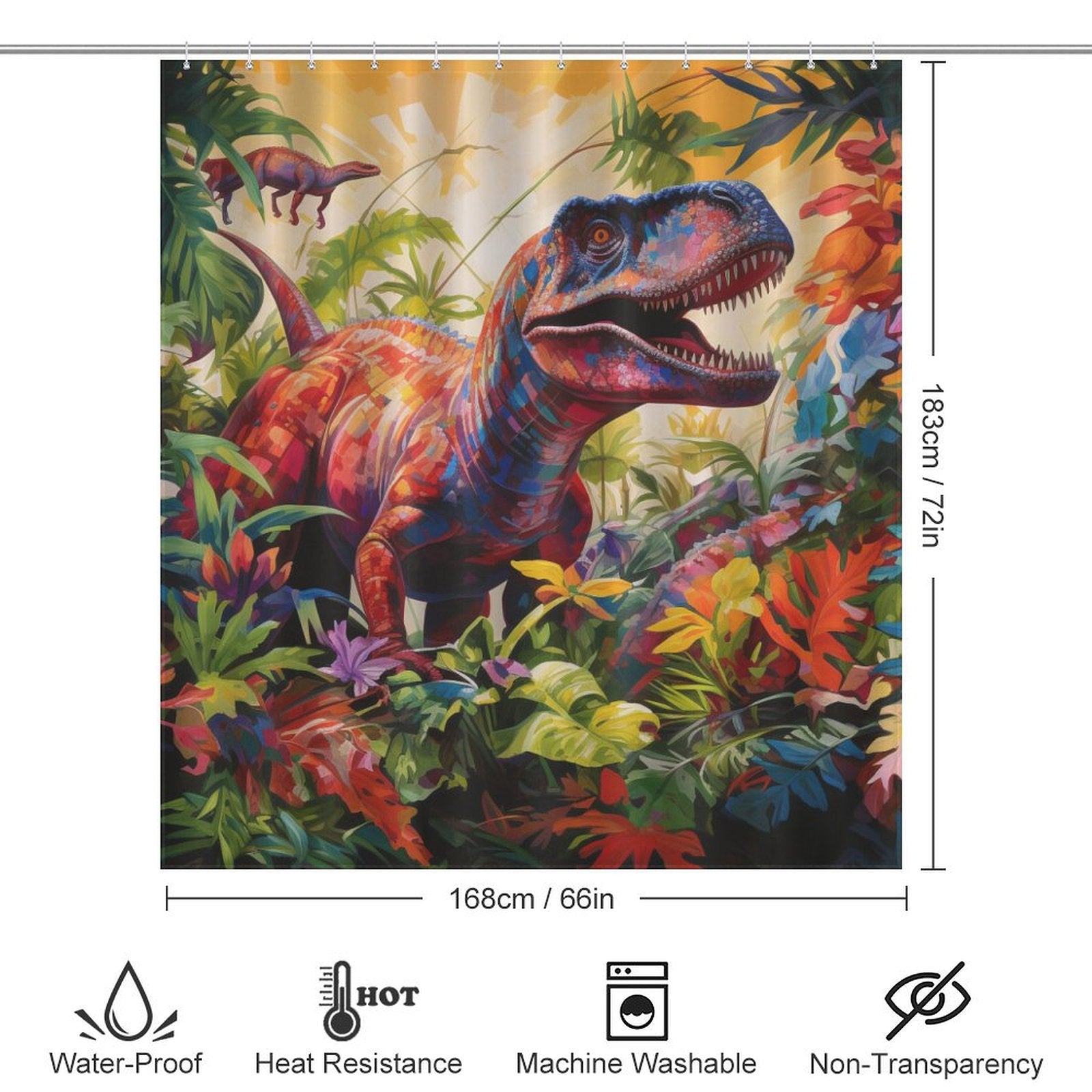Colorful Dinosaurs Shower Curtain Design
