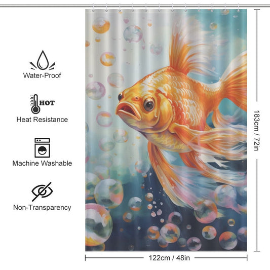 Colorful Dreamy Goldfish Shower Curtain 