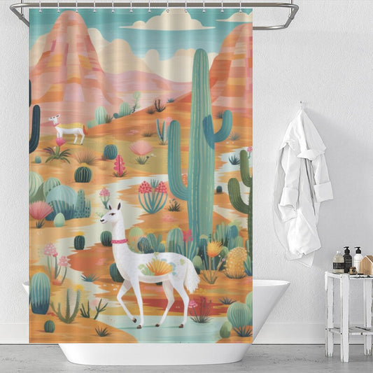 Colorful Llama Shower Curtain