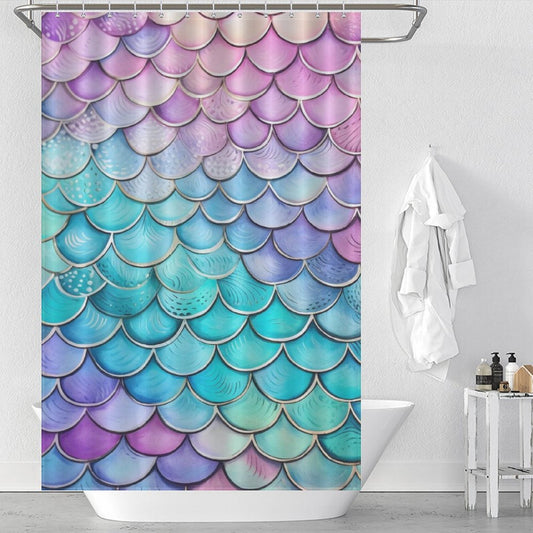 Colorful Mermaid Tail Beach Shower Curtain