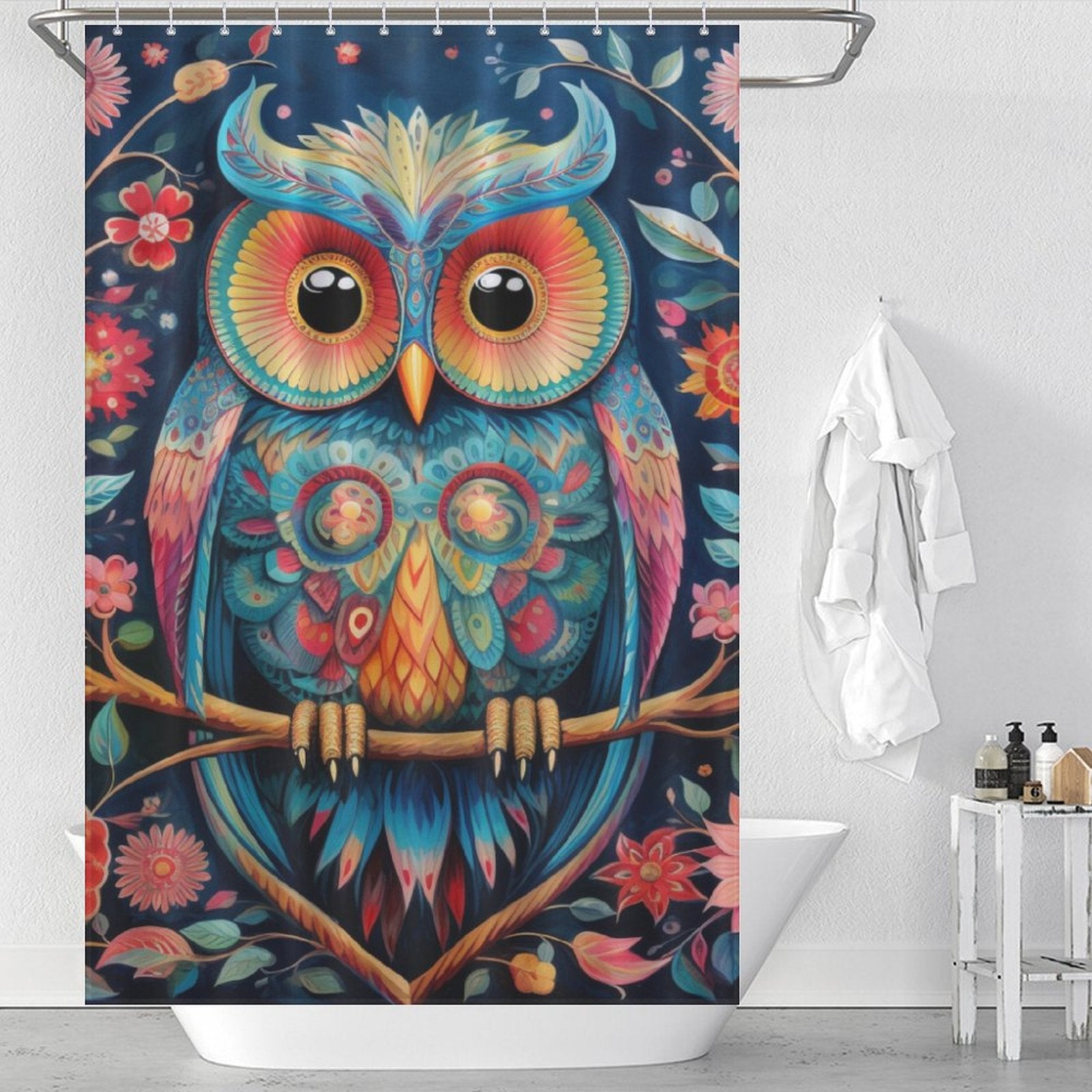 Colorful Owl Shower Curtain