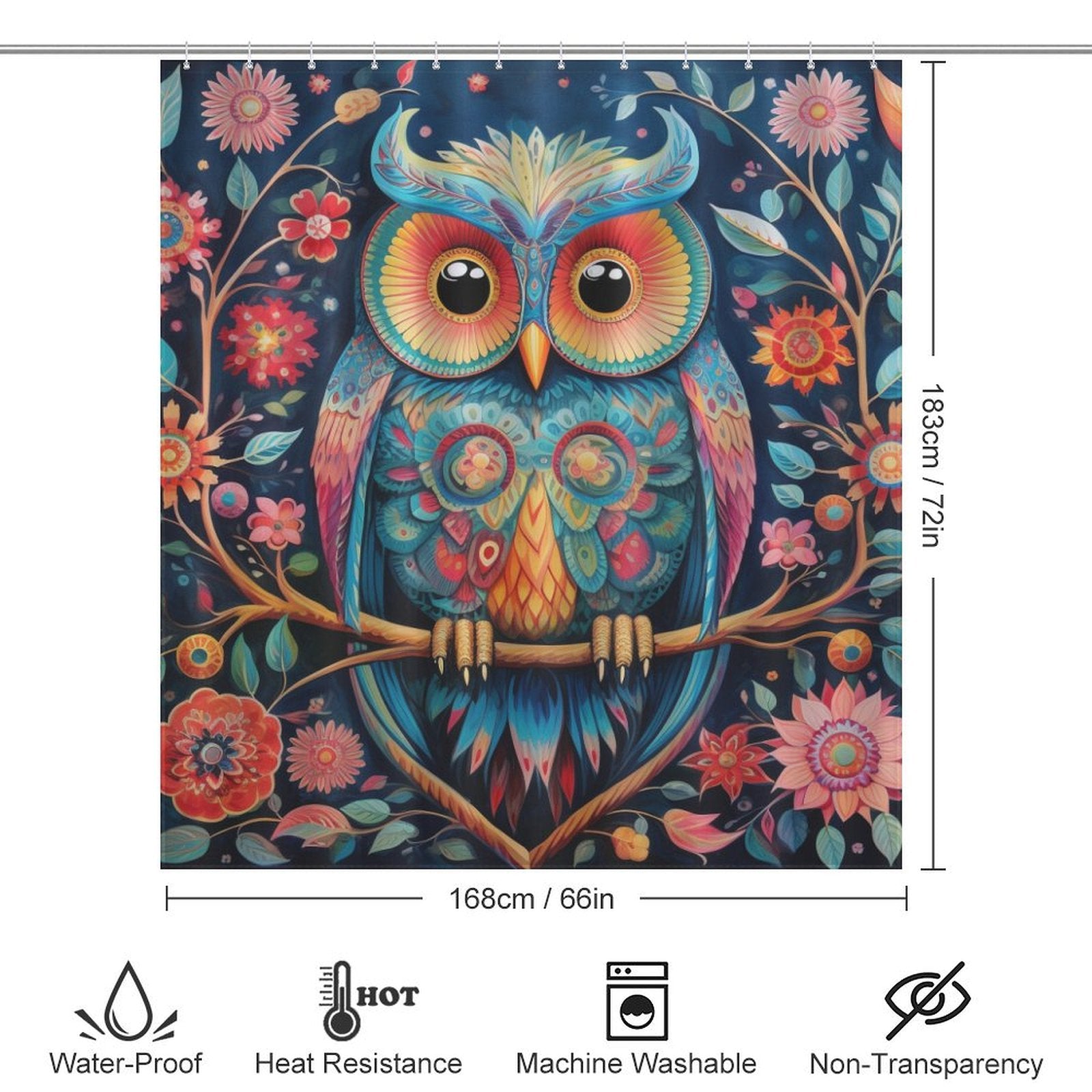 Colorful Owl Shower Curtain