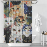 Colorful Vibrant Cute Cat Shower Curtain