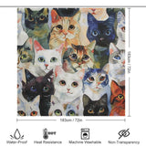 Colorful Vibrant Cute Cat Shower Curtain