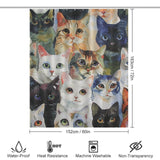 Colorful Vibrant Cute Cat Shower Curtain